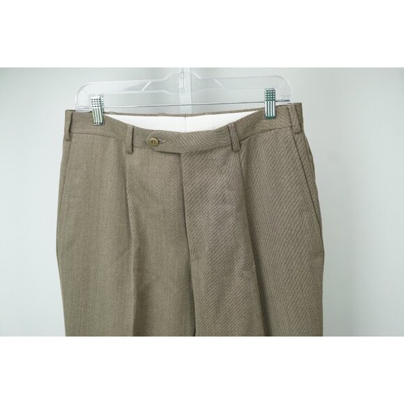 Burberry London Brown Black Woven Wool Dress Pants Sz 48 NEW